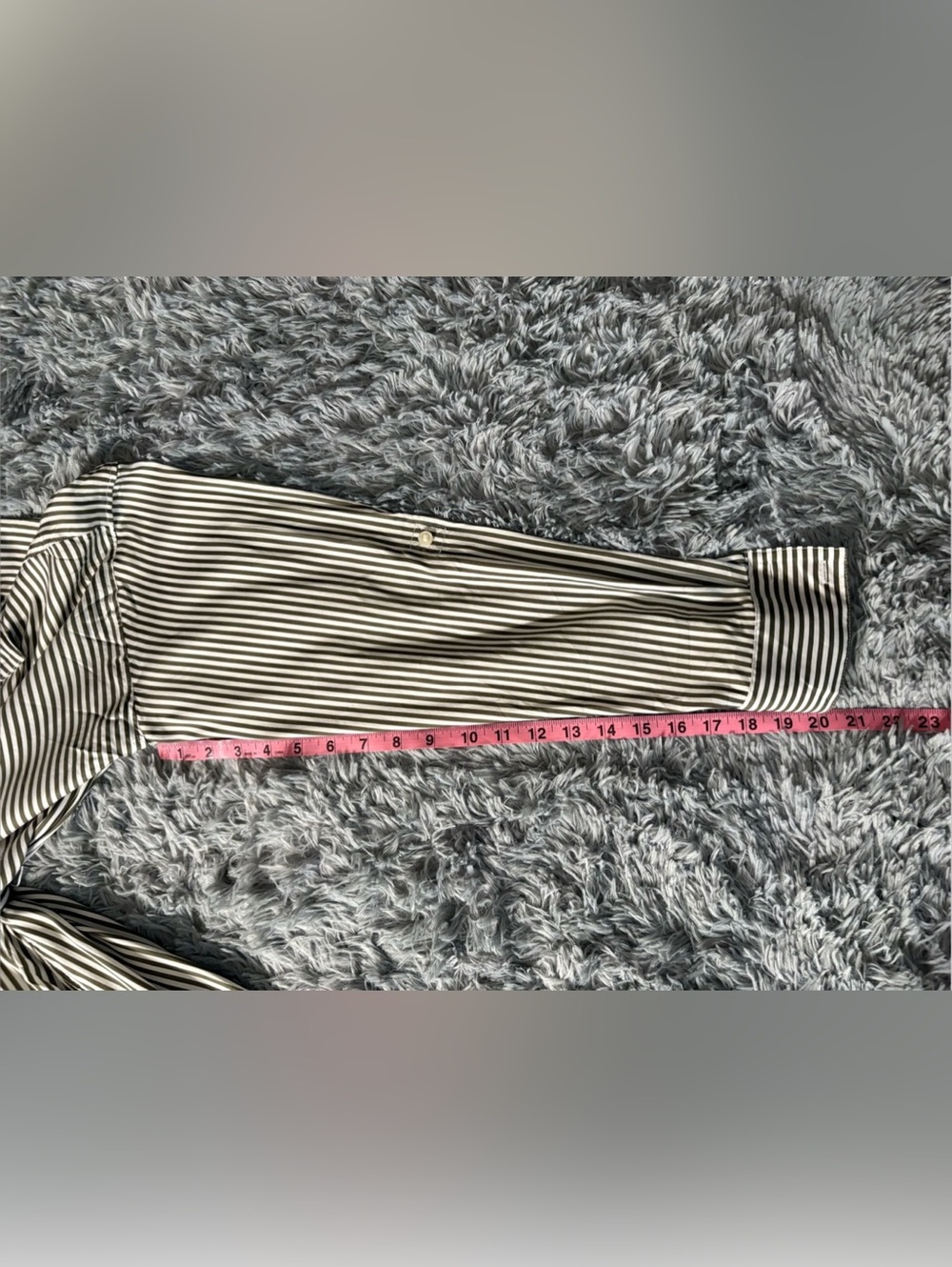 Ann Taylor Striped Midi Dress in Grey & White Size Large NWT - Picture 6 of 9